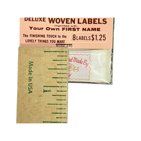 Vintage Deluxe Woven Labels “Specially Hand Made By Mary” 8 Pack NEW Old Stock - Picture 5 of 6
